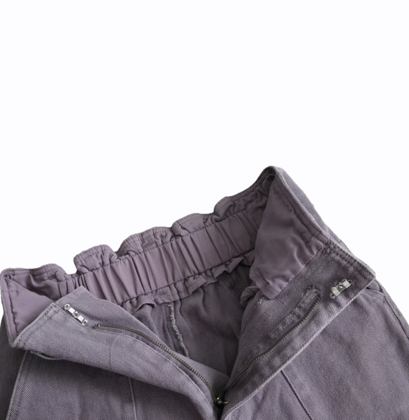 Vintage Purple-Gray High-Waisted Wide-Leg Pants - Picture 5 of 6